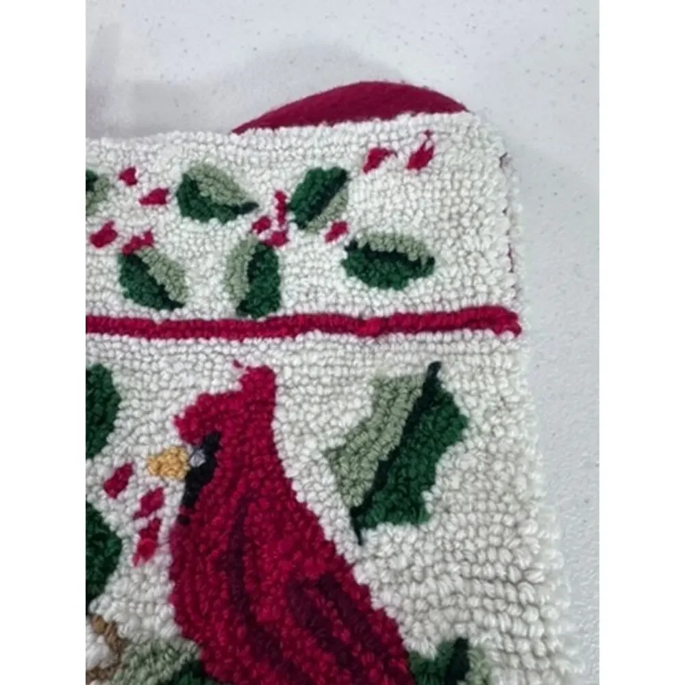 Hook And Loop Cardinals Stocking,‎ Christmas, Holly Branches